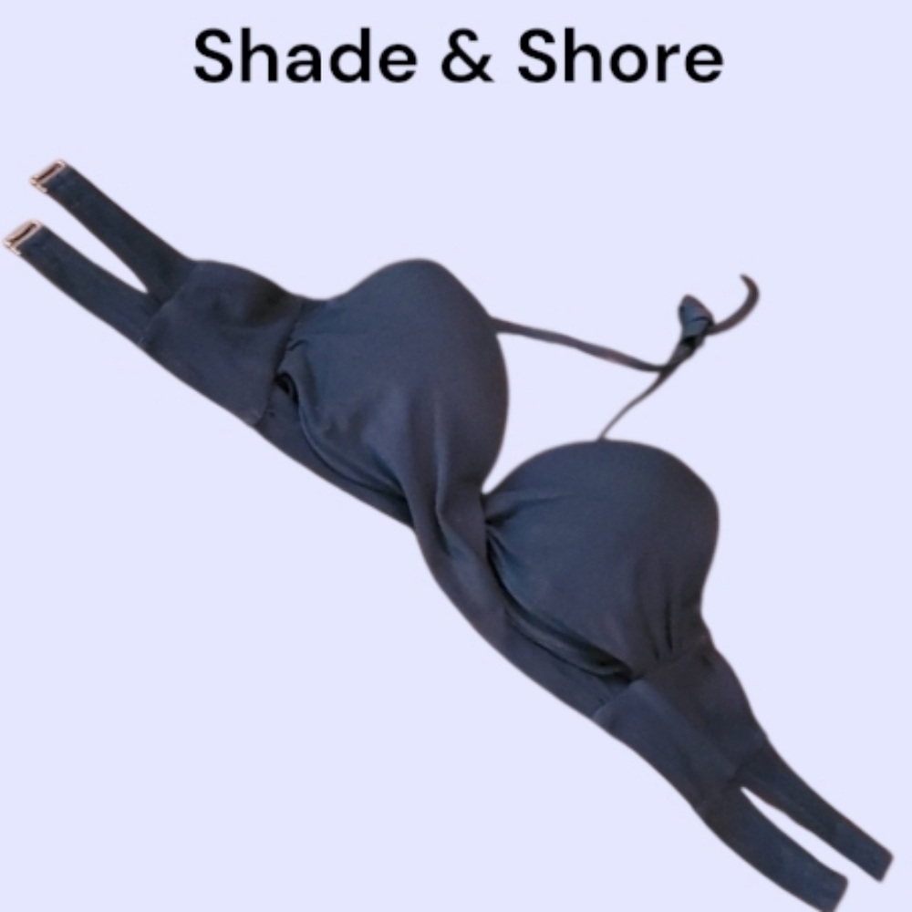 2/$25 Shade & Shore Black Bikini Top With Underwire Support. Size 36 C